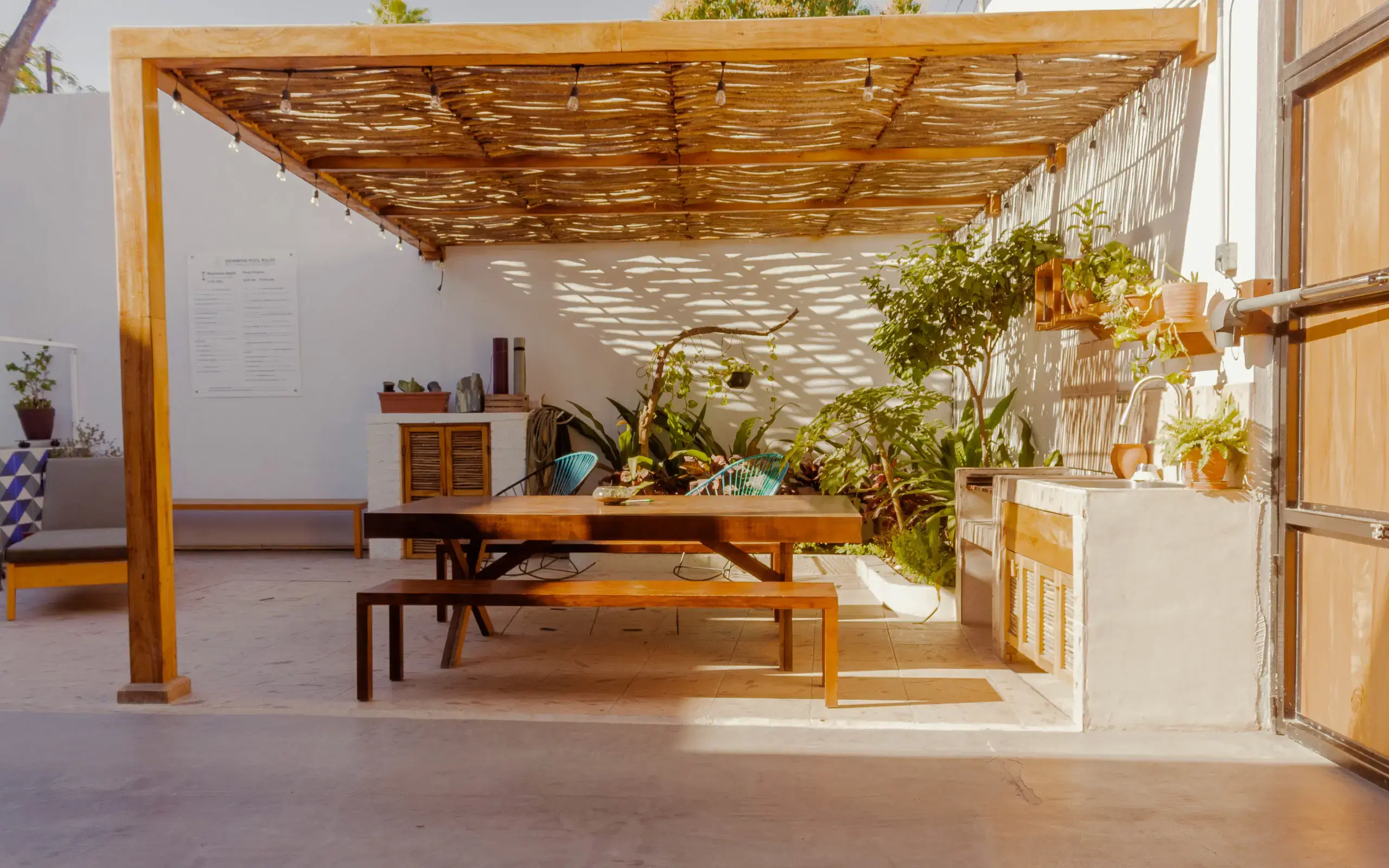 Warm terrace interior at Palo Verde